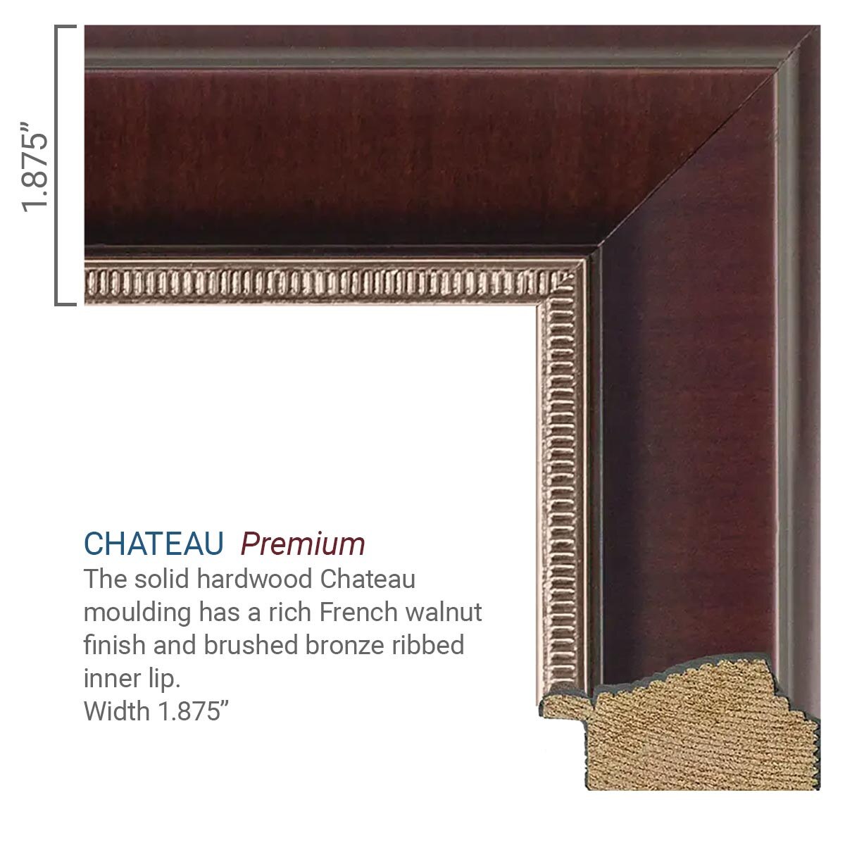 close up of Chateau frame moulding
